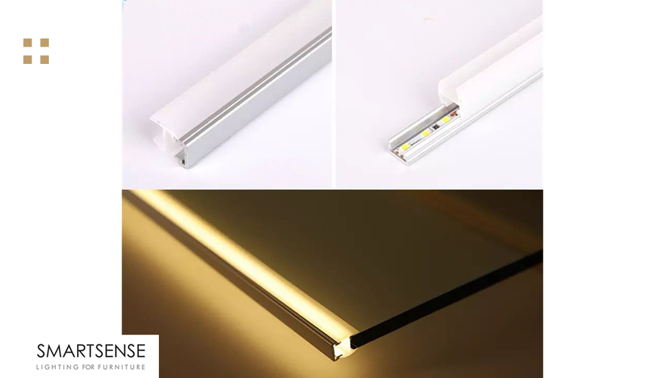 شلف و طبقه شیشهای نوری ال ای دی