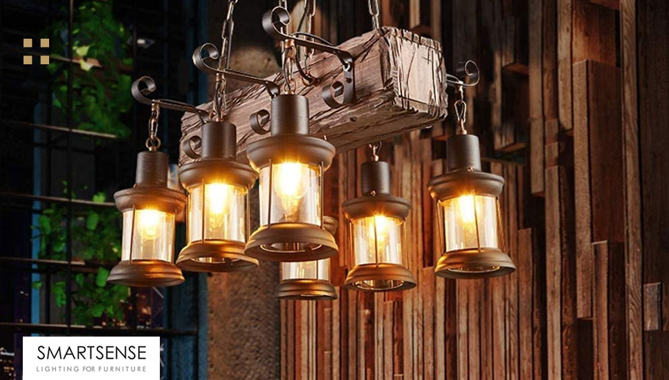 لوستر چوبی دست ساز